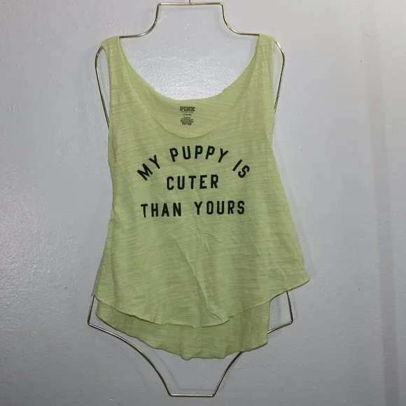 PINK by Victoria's Secret Sleepwear Tank Top - "My Puppy is Cuter Than Yours" - Picture 5 of 7